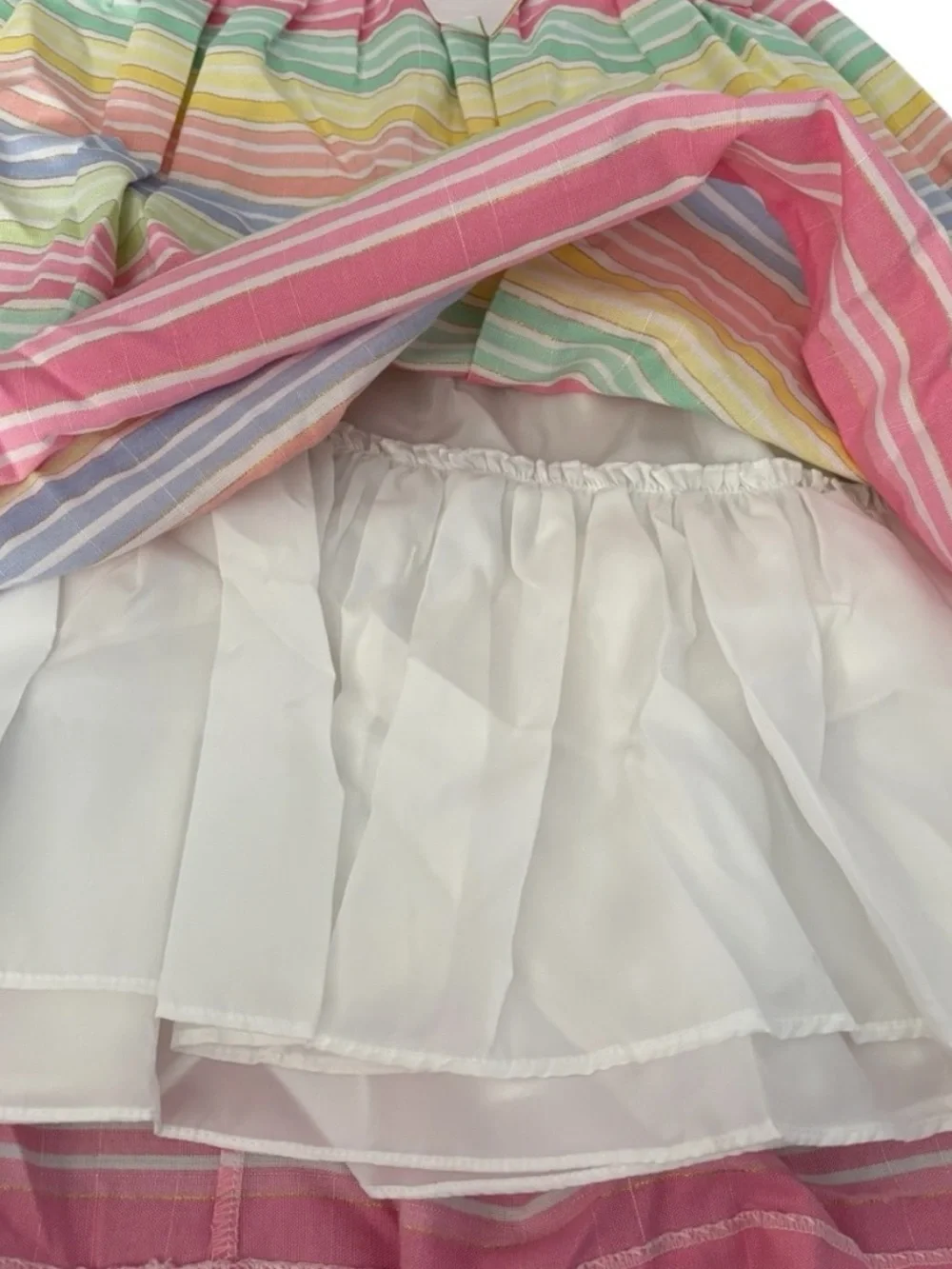 NWT Bonnie Jean Pastel Stripe Party Dress – Girls Size 7